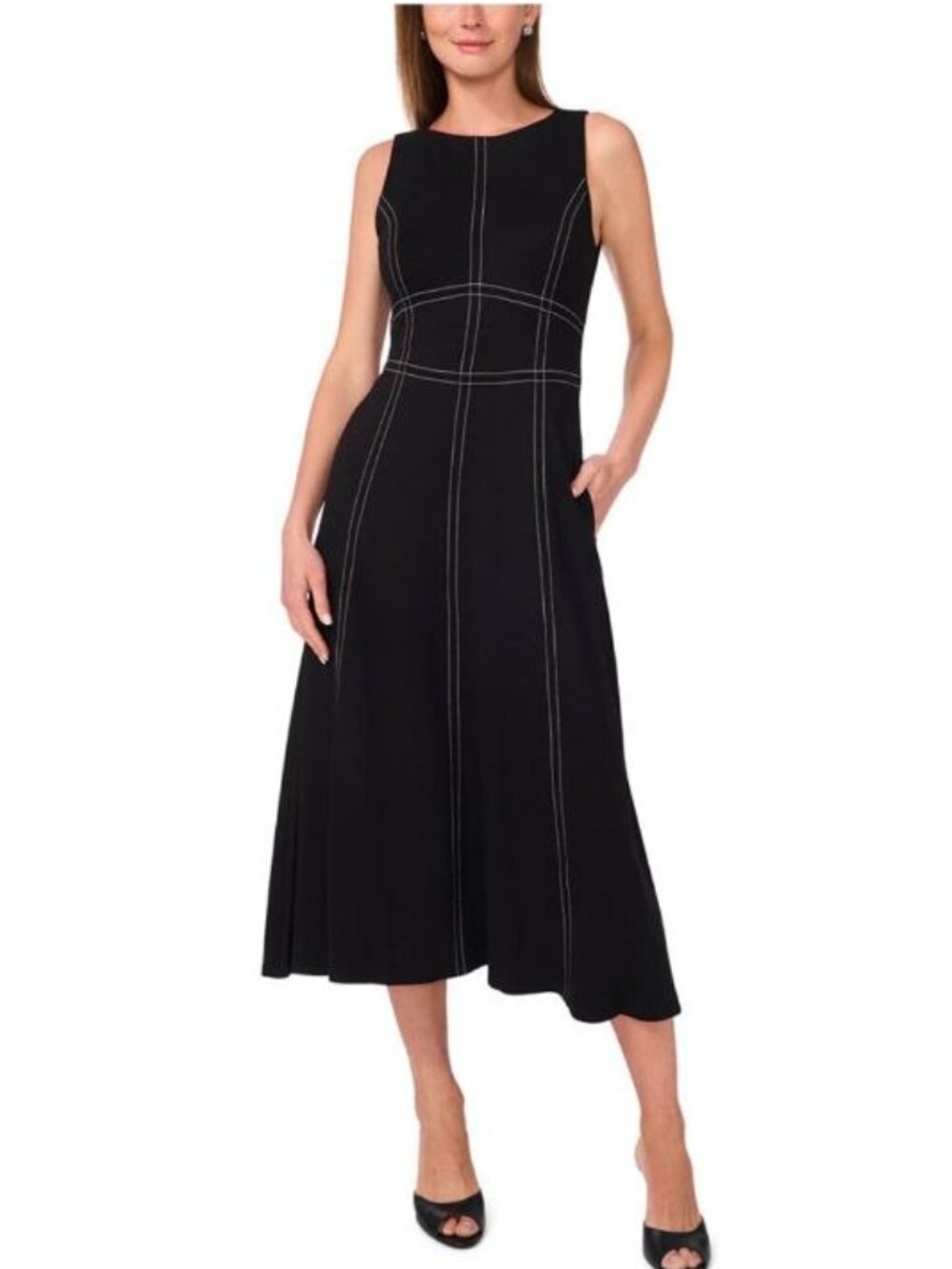 MSK Women's Sleeveless Midi Dress Black Size L